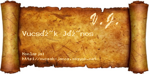 Vucsák János névjegykártya